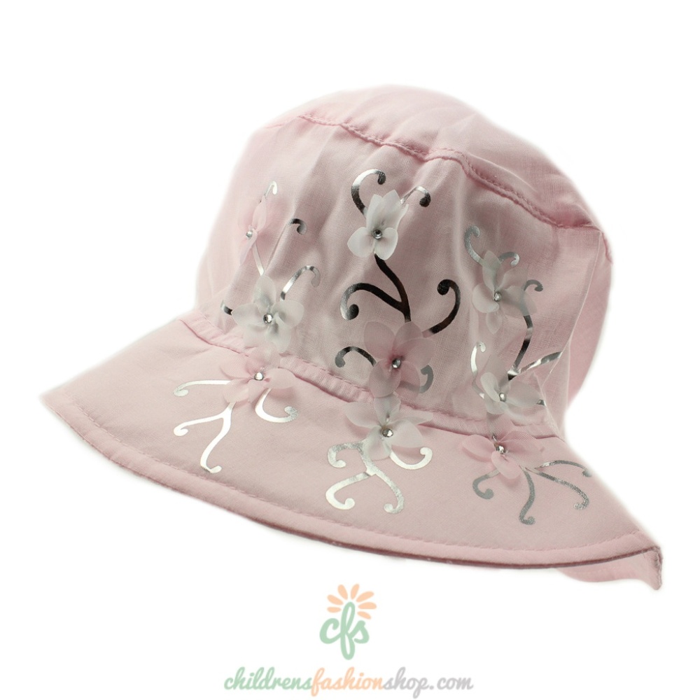 Girls Pink Cotton Summer Hat (ML-2433)